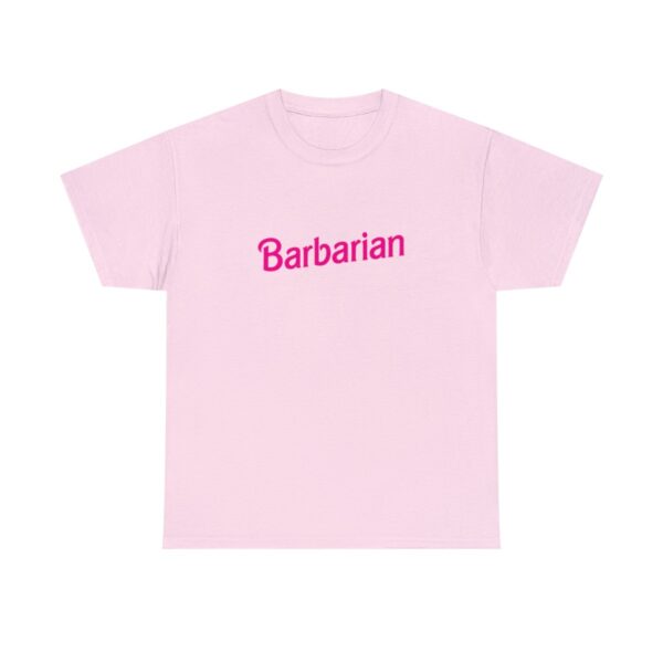 A barbie barbarian shirt, fun dungeons and dragons shirts, pink