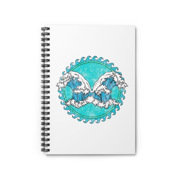 Spiral notebook with the symbol of Umberlee, two opposing waves, front