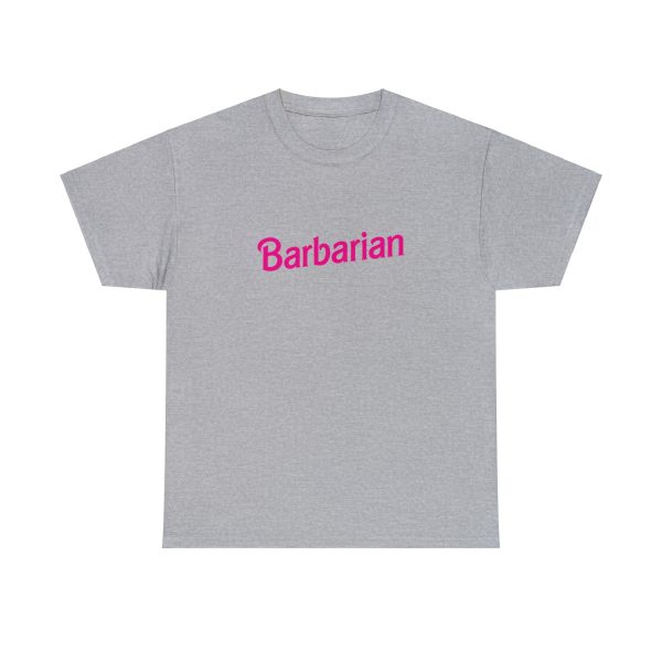 A barbie barbarian shirt, fun dungeons and dragons shirts, sport gray