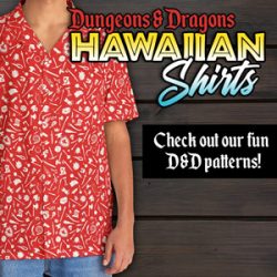 Fun D&D Hawaiian shirts with Dungeons and Dragons pattern