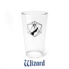 A drinking glass featuring the DnD symbol of the Wizard class