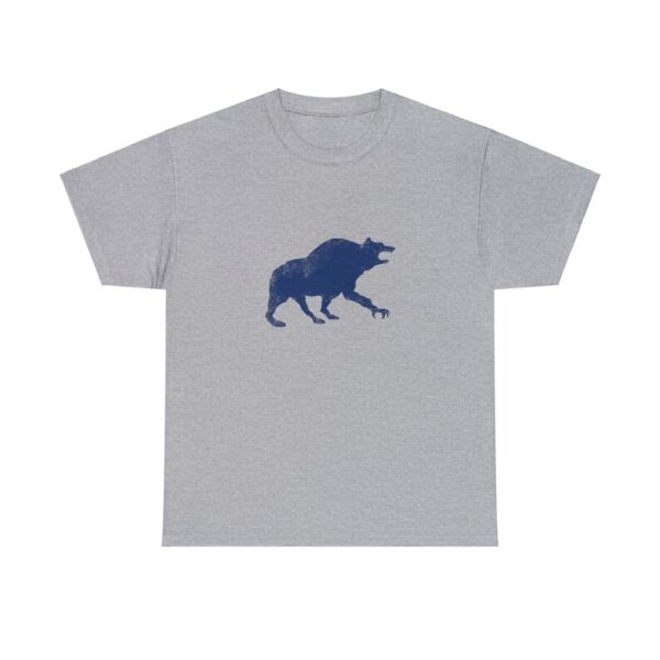 Uthgar Blue Bear Tribe symbol, on a sport gray shirt