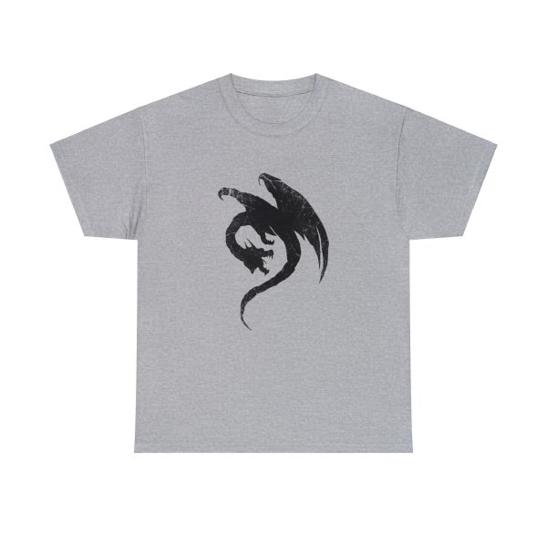 The symbol of the Uthgar Dragon Great Wyrn Tribe, on a sport gray shirt