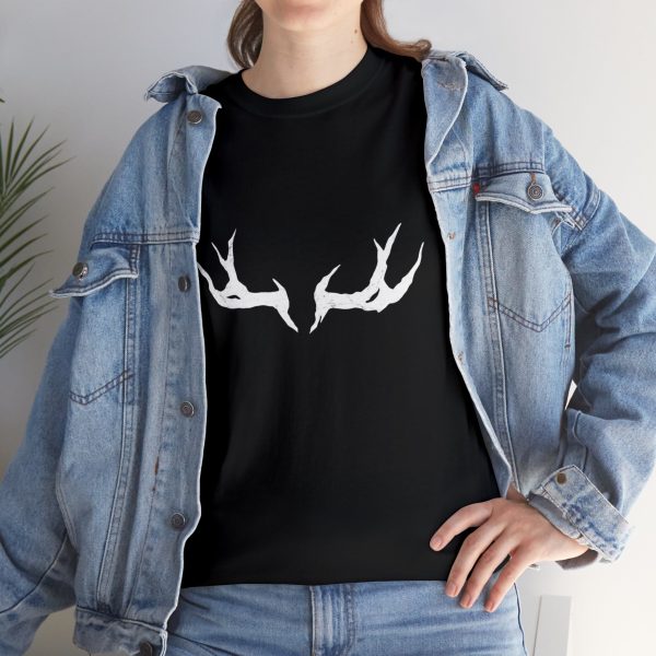 Uthgar Elk Horn symbol on a black shirt under a jean jacket