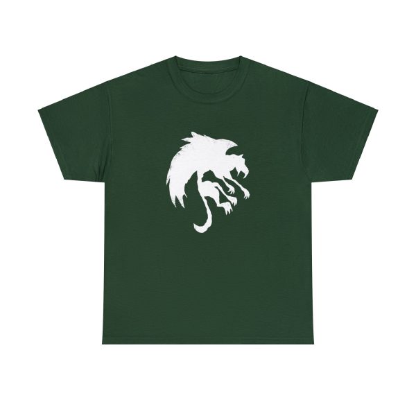 Uthgar Griffon Tribe symbol, on a forest green shirt