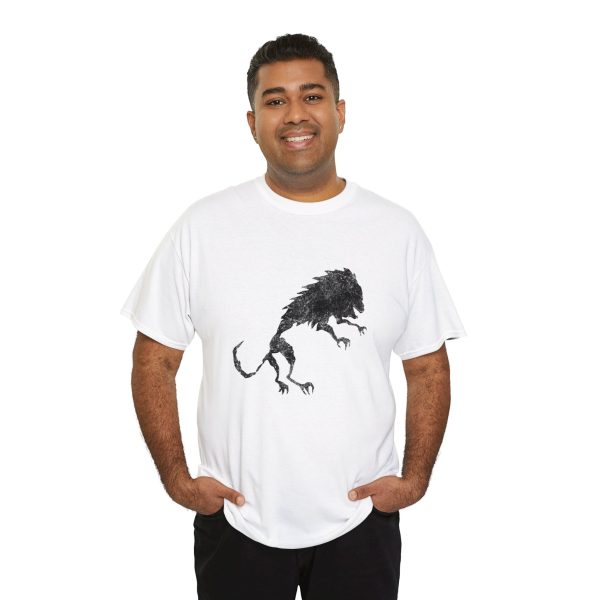 Uthgar Black Lion tribe symbol on a white shirt worn by a man