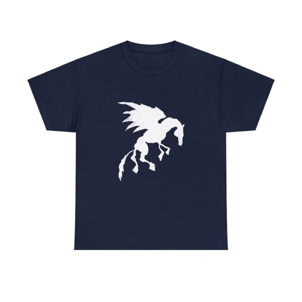 Uthgardt Sky Pony tribe symbol, on a navy blue shirt