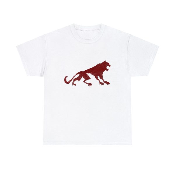 Uthgar red tiger symbol, on a white shirt