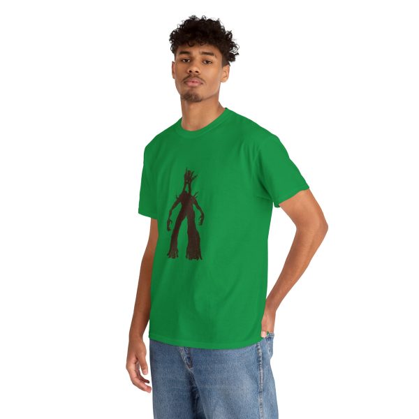 Uthgar ghost tree treant symbol on an irish green shirt worn by a man