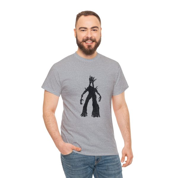 Uthgar ghost tree treant symbol on a gray shirt on a man