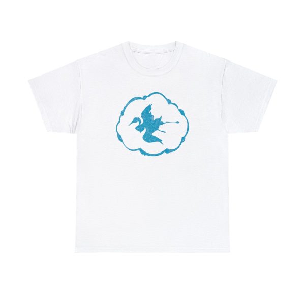 A shirt with the symbol of Aerdrie Faenya, a bird in a cloud. The goddess of air and freedom. Her symbol on a white shirt