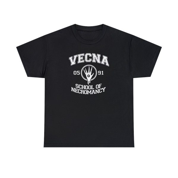 A weathered black shirt with the Vecna School of Necromancy