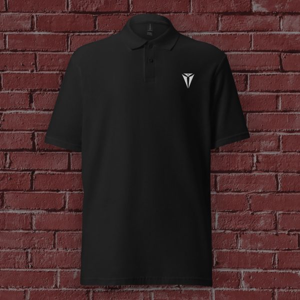 A black DnD polo shirt with the symbol of Asmodeus, Archdevil and the Prince of Hell.
