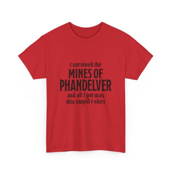 A red D&D shirt telling people that you survived the Mines of Phandelver, a D&D module