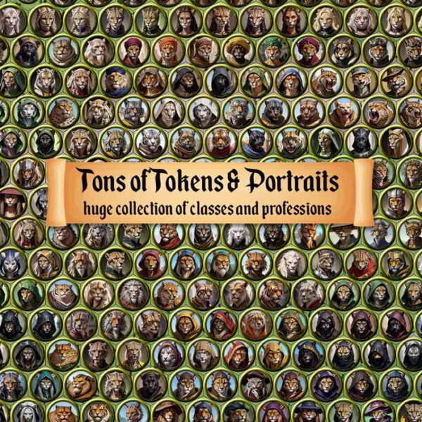 TONS of Tabaxi Khajit Cat People portraits and tokens for D&D, RPG games, and VTTs