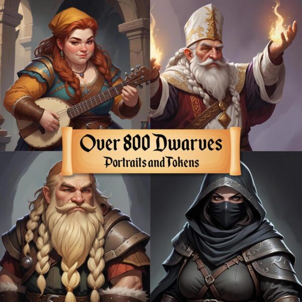 Dwarves fantasy art portraits and tokens