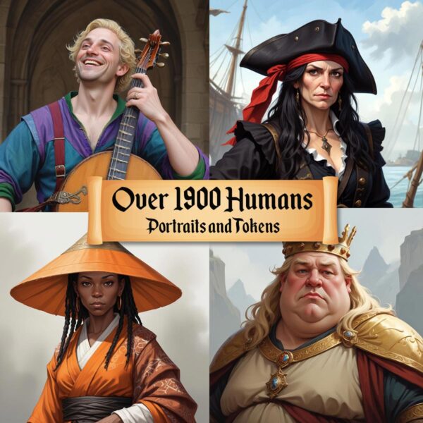 Human NPC Portraits and VTT Tokens (Digital Product)